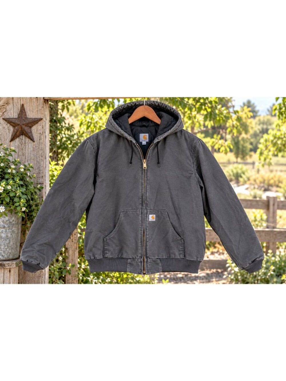 Carhartt Mens Gray Insulated Lined Full-Zip Hooded J140-GLV Jacket 4XL Tall